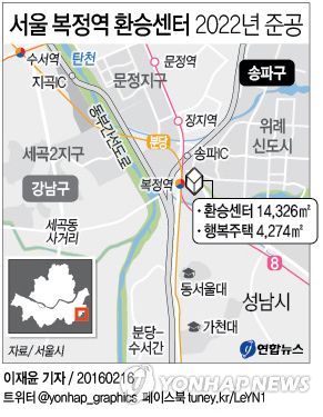 복정역 환승센터 2022년 준공…행복주택 300가구 포함 - 1