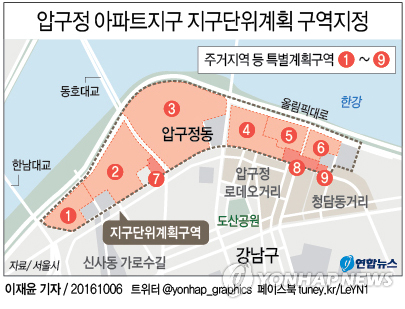 압구정 재건축 24개 단지 6개로 묶어 지구단위계획으로 개발 - 1