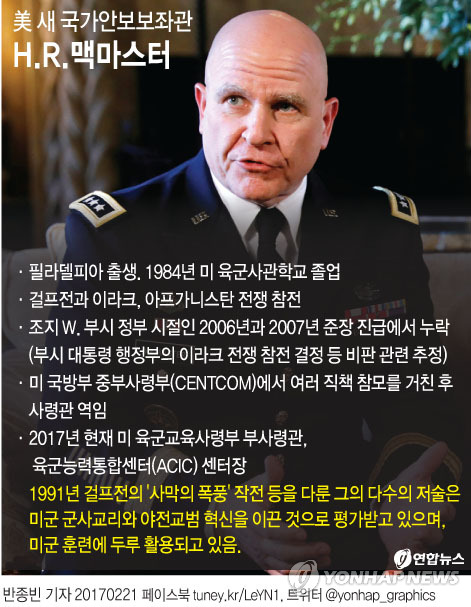 트럼프, 새 국가안보보좌관에 육군 중장 맥마스터 임명(종합2보) - 1