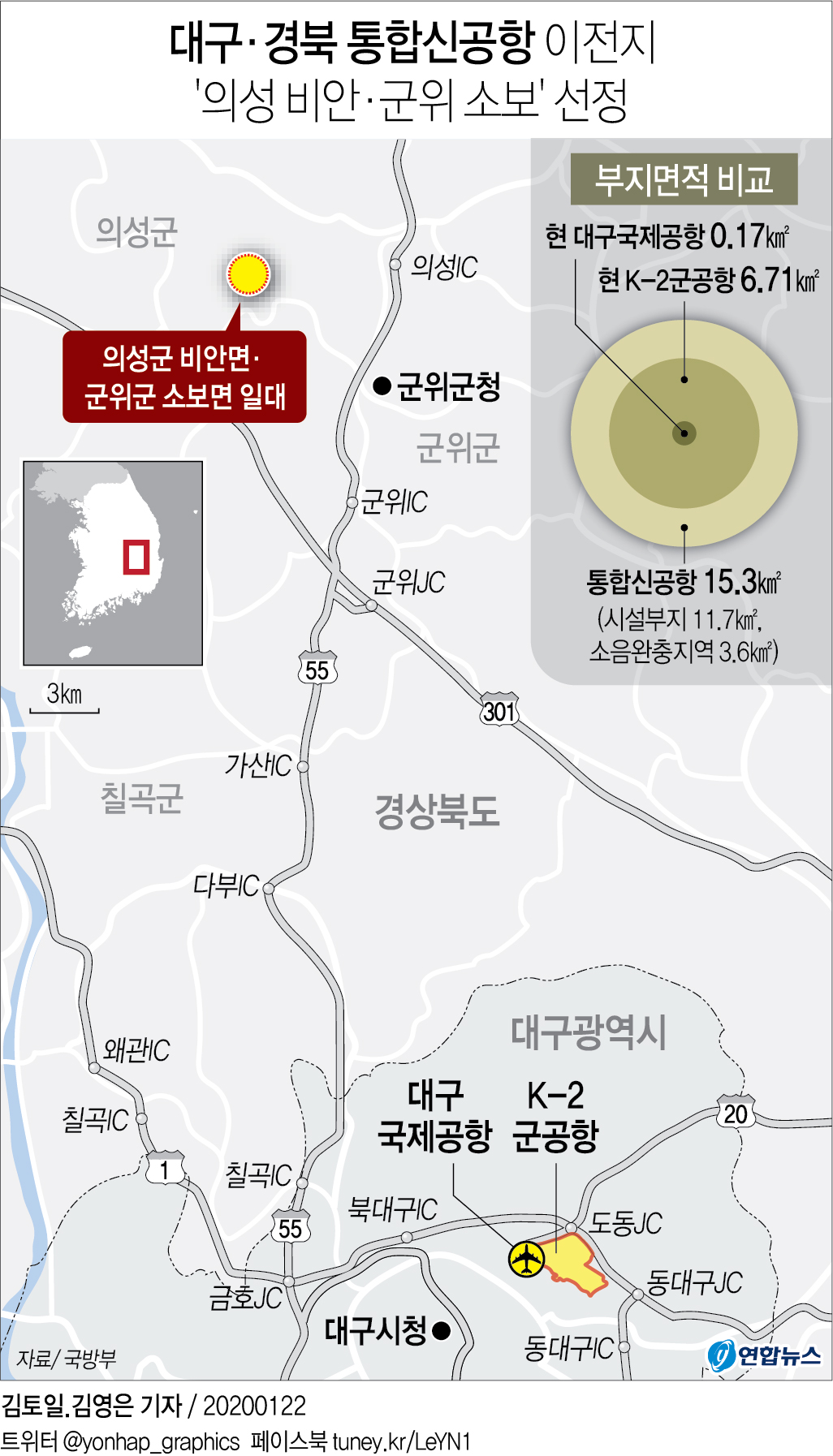 [그래픽] 대구·경북 통합신공항 이전지 '의성 비안·군위 소보' 선정