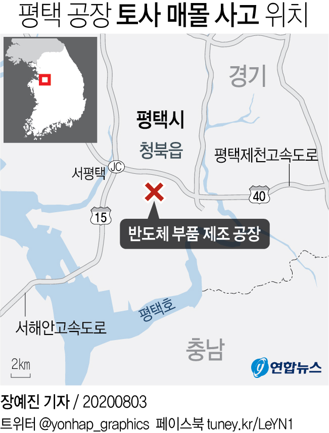 평택 공장에 토사 덮쳐 3명 사망·1명 중상(종합) - 2