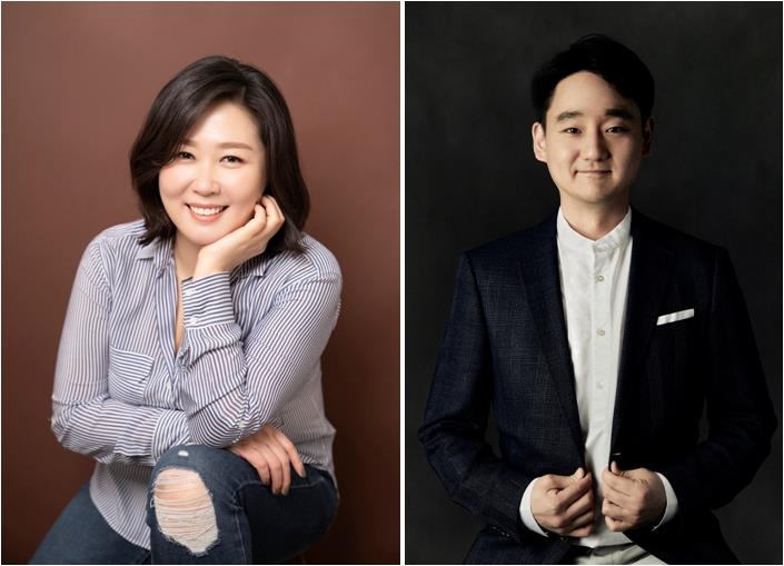 These photos provided by Netflix shows its Vice Presidents Kim Min-young (L) and Kang Dong-han. (PHOTO NOT FOR SALE) (Yonhap)