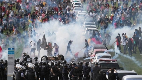 브라질리아에서 벌어진 '반 테메르' 시위 [출처:국영 뉴스통신 아젠시아 브라질]