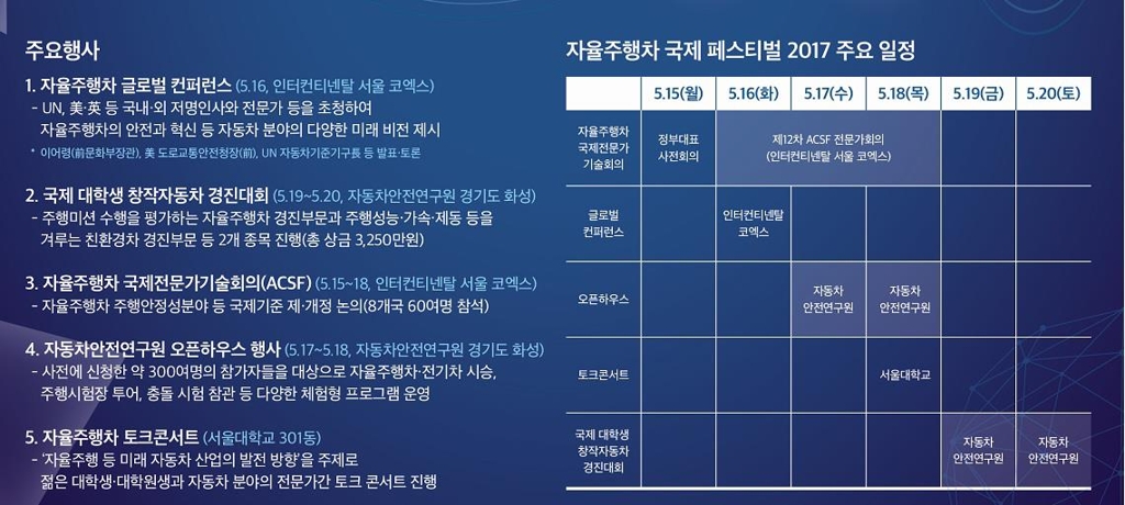 자율주행차 국제페스티벌 포스터 캡처