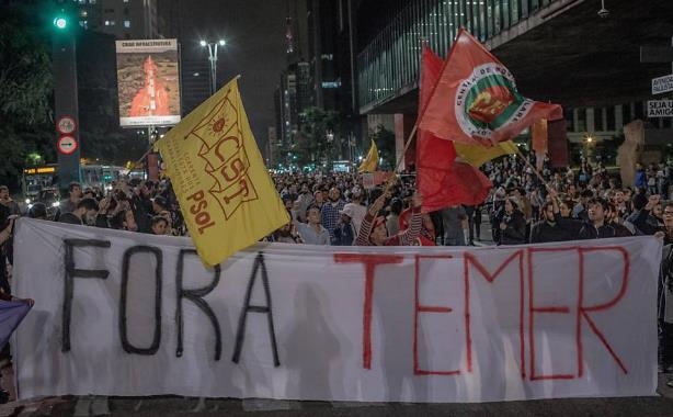 상파울루에서 벌어진 테메르 퇴진 촉구 시위