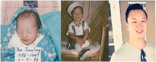 해외 입양 당시의 모습(사진 좌측)과 현재