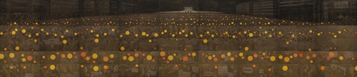 임옥상 '광장에, 서', 캔버스에 혼합재료, 360x1620cm