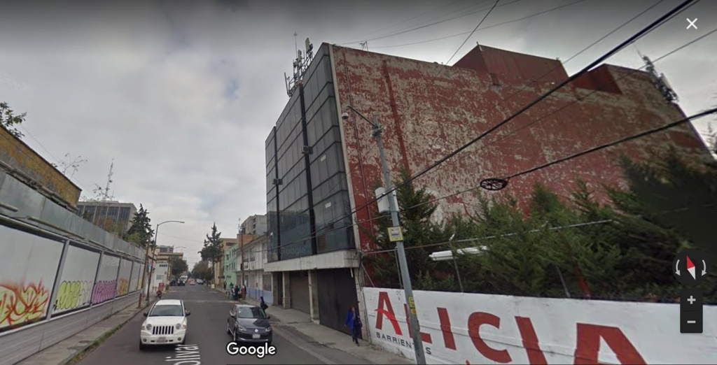 연락이 두절된 이모씨의 사무실이 있는 멕시코시티의 한인 소유 건물. 이 건물은 19일(현지시간) 강진으로 붕괴했다. [구글 맵 갈무리] 