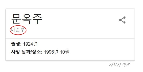 위안부 피해자 구글 인물검색서 '매춘부' 표기