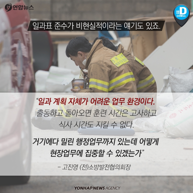[카드뉴스] 전국 소방서 '소방공무원 일과표' 적용 논란 - 7