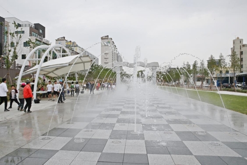 포항 철길숲 음악분수