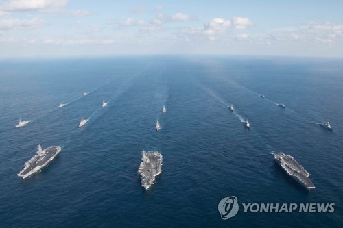 미 항모 3척, 동해상에서 한미연합훈련