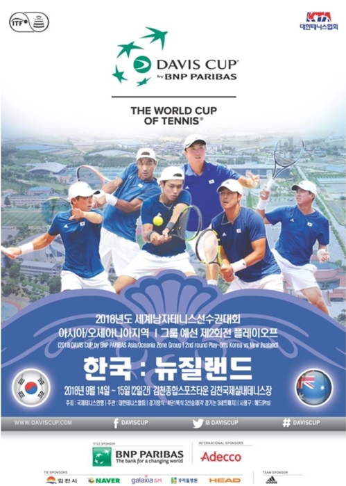 한국 테니스, 데이비스컵 1그룹 잔류 놓고 뉴질랜드와 격돌 - 1