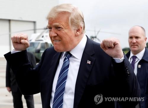 9·11 17주년 추모식 참석을 위해 펜실베이니아에 도착한 도널드 트럼프 미 대통령
