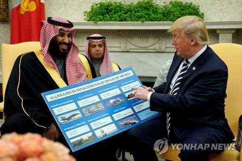 무함마드 빈 살만 사우디아라비아 왕세자와 도널드 트럼프 미국 대통령