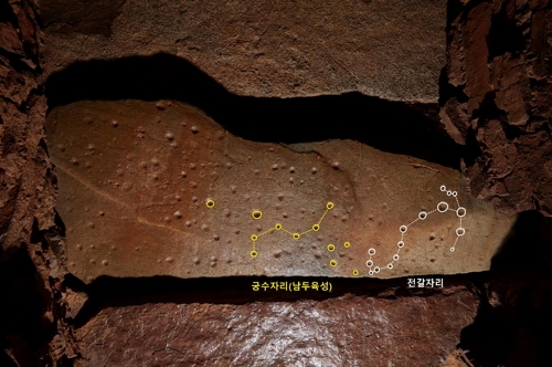 함안 말이산 고분 13호분에서 발견된 '별자리' 덮개돌