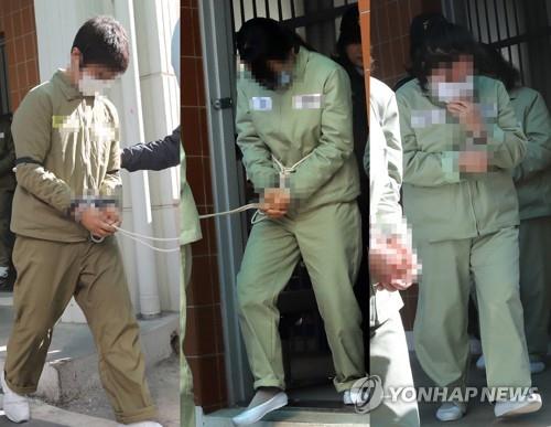 수의 입은 고준희양 암매장 피고인들