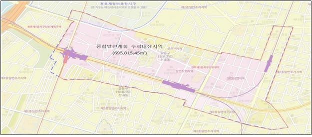 서울 강동구 천호대로변 종합발전계획 수립대상 지역