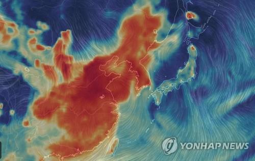 한반도 초미세먼지 대기상황