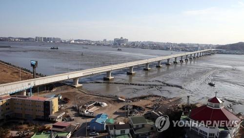 충남 서천쪽에서 본 동백대교