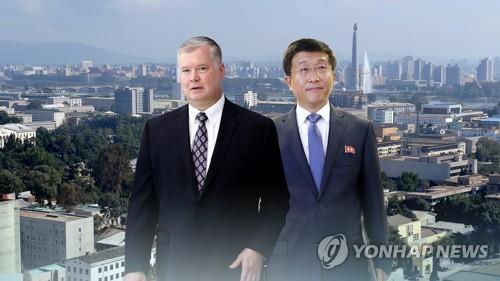 비건 美대북대표 6일 방북…평양서 김혁철과 실무협상 (CG)