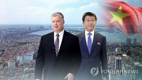 비건 미 국무부 대북특별대표와 김혁철 북한 국무위원회 대미특별대표