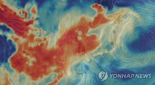 미세먼지에 갇힌 한반도