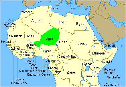 서아프리카 니제르가 표시된 지도[구글 이미지]