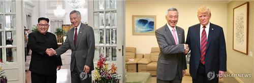 지난해 싱가포르 북미정상회담 당시 양 정상과 만난 리셴룽 총리