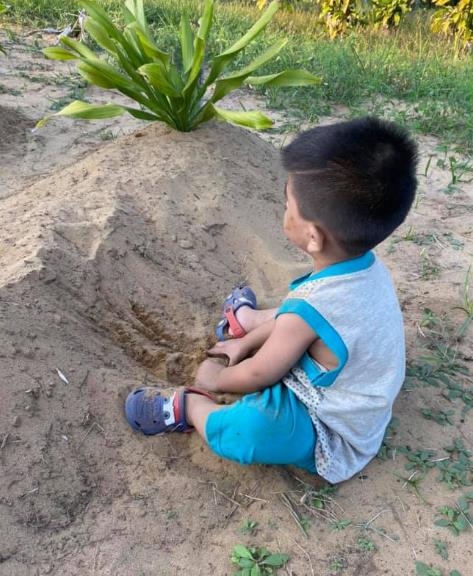 말레이시아 두 살배기, 부모 무덤가에서 "엄마, 엄마"