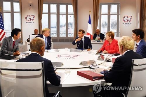 지난해 8월 프랑스 비아리츠에서 열린 G7 정상 회의 당시 모습. [EPA=연합뉴스 자료사진] 
