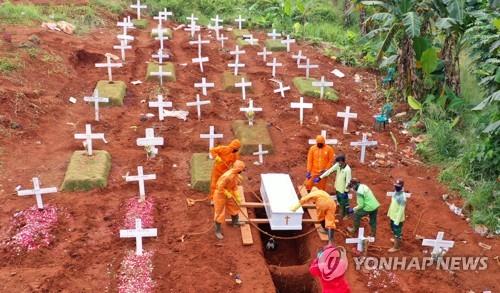 인도네시아의 코로나19 사망자 묘지
