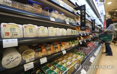 버터, 치즈 등 고지방 식품들