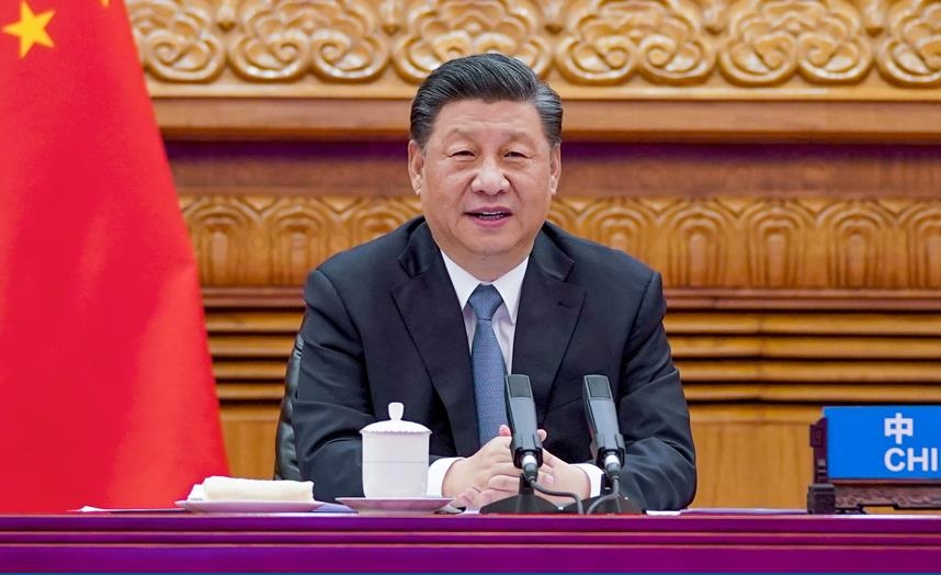 프랑스·독일 정상과 화상 회의를 한 시진핑 중국 국가 주석