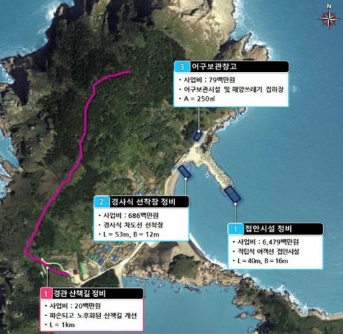 전남 신안군 만재도 어촌뉴딜 사업 평면도