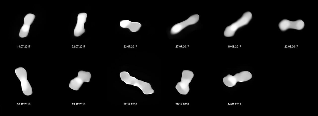 다양한 각도로 포착된 클레오파트라 소행성 이미지 
