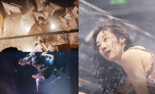 La imagen compuesta, proporcionada por Showbeyond Entertainment, muestra a Eunhyuk (izda.), miembro del grupo masculino de K-pop Super Junior, y Choi Yeo-jin, durante sus actuaciones previas en "FUERZA BRUTA". (Prohibida su reventa y archivo)