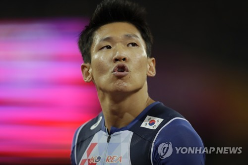 런던 세계육상선수권대회에 출전한 김국영