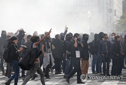 프랑스 파리의 노동법 개정 반대 시위 