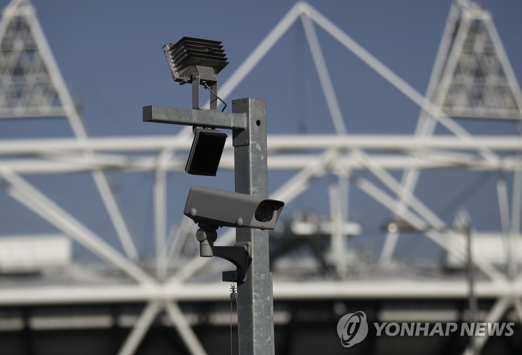 런던 올림픽 파크에 설치된 보안 카메라 [AP=연합뉴스]