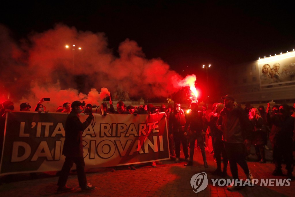 Virus Italy Outbreak Protest