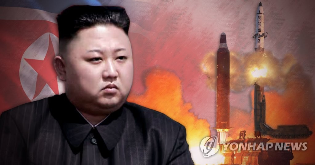북한 김정은과 미사일 발사 (PG)