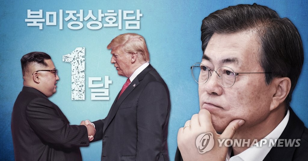 북미정상회담 1달과 문재인 대통령 (PG)