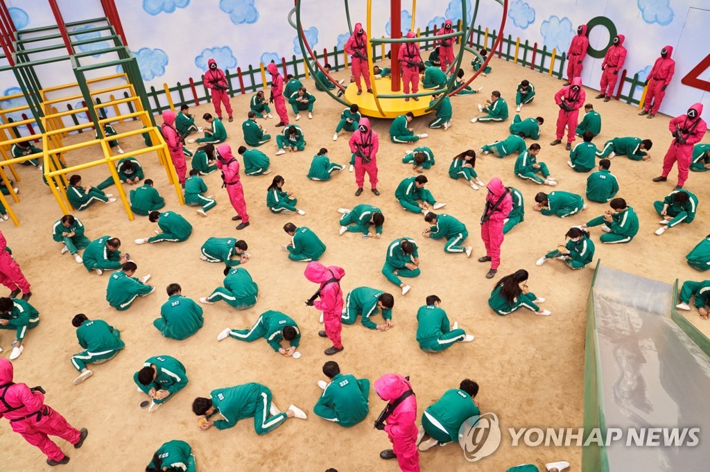 This image provided by Netflix shows a scene from "Squid Game." (PHOTO NOT FOR SALE) (Yonhap)