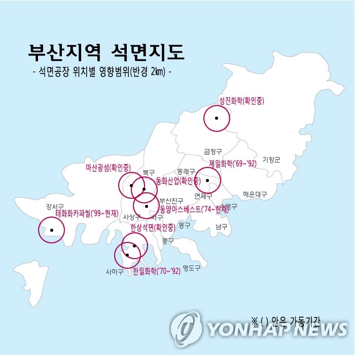 부산시내 석면 지도