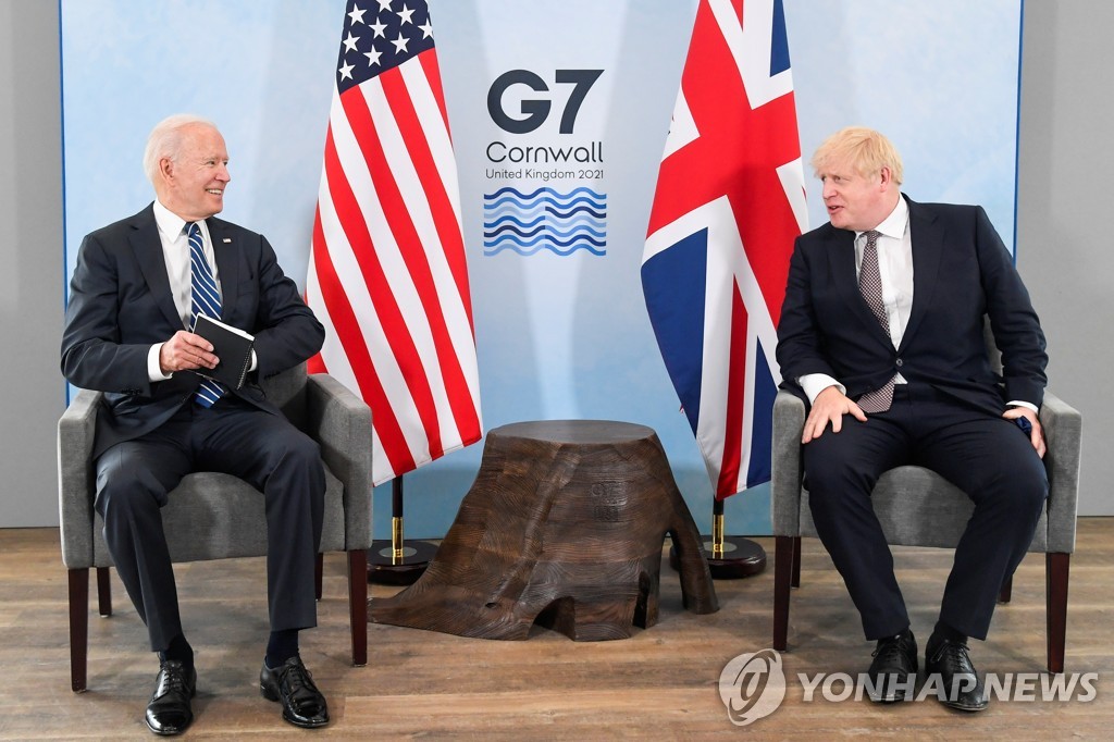 조 바이든 미국 대통령과 보리스 존슨 영국 총리 회담