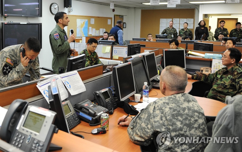 주한미군 전투모의훈련센터에서 한미연합 전투 모의훈련이 진행되고 있다. (연합뉴스 자료사진)