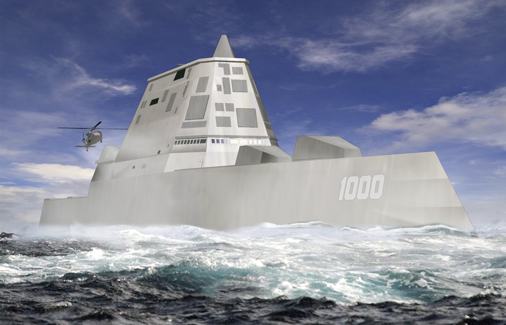 배스 아이언 웍스사(社)가 제공한 미국 해군의 차세대 구축함 DDG-1000 줌월트의 이미지. (AP=연합뉴스 DB)