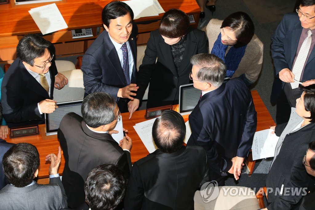 '이완구 인준안' 투표 결과논의하는 새정치민주연합