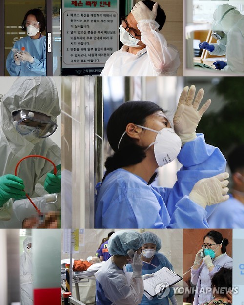 전국의 병원에서 환자의 생명을 위해 메르스와 사투를 벌여온 의료진. (연합뉴스 자료사진)